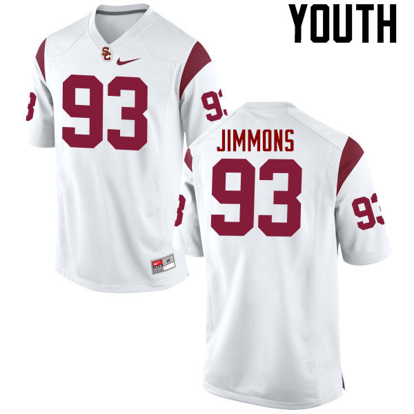 Youth #93 Liam Jimmons USC Trojans College Football Jerseys-White - Click Image to Close